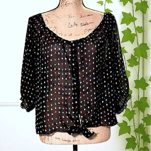 Julie's Closet Heart Print Blouse XL
